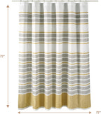 Cotton Shower Curtain, Jacquard, Beige, Water Resistant