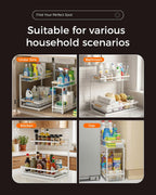 2-Pack Adjustable Height Two-Tier Under-Sink Organizer and Storage Solution