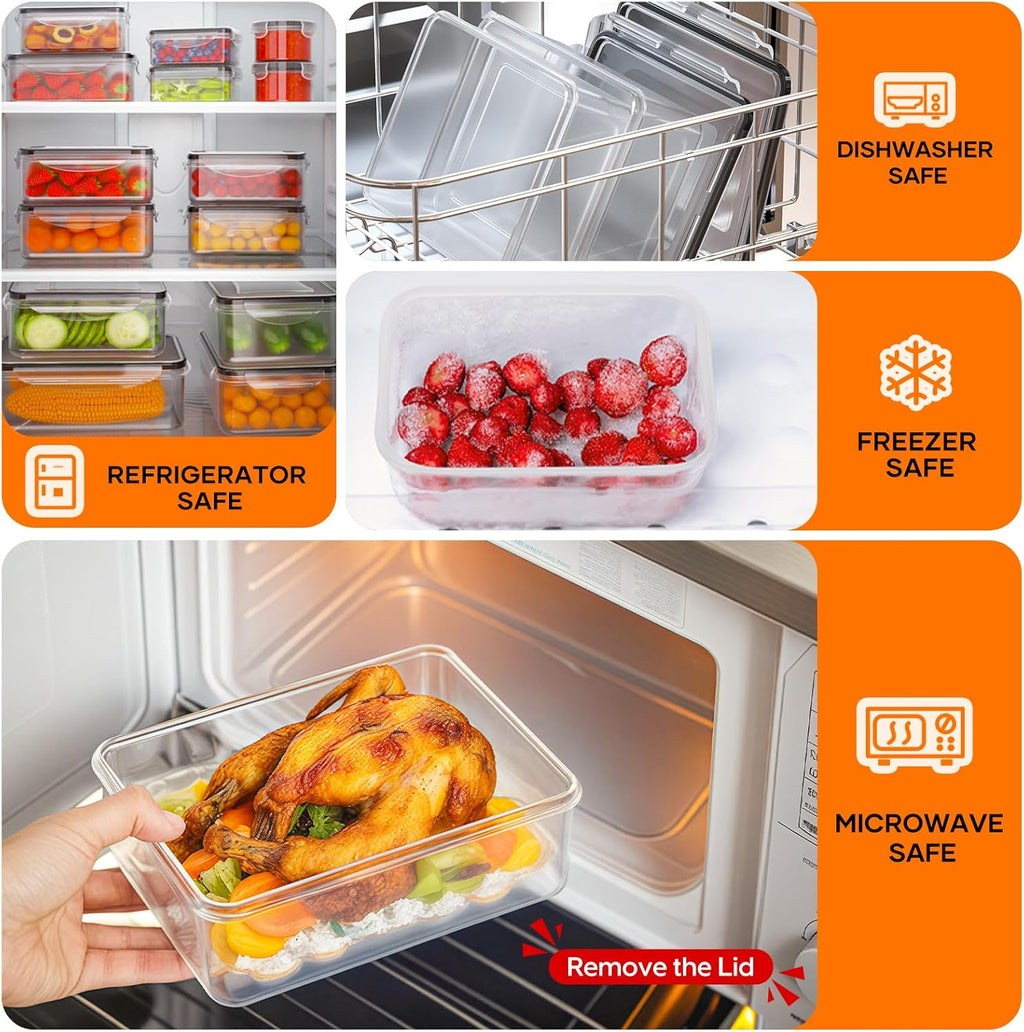 Ultimate 50 PCS BPA-Free Food Storage Containers Set – 25 Lids for Freshness and Convenience