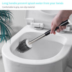 Toilet Brush and Caddy Holder with Silicone Bristles for Efficient Bathroom Cleaning