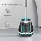 Toilet Brush and Caddy Holder with Silicone Bristles for Efficient Bathroom Cleaning