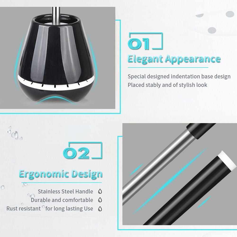 Toilet Brush and Caddy Holder with Silicone Bristles for Efficient Bathroom Cleaning