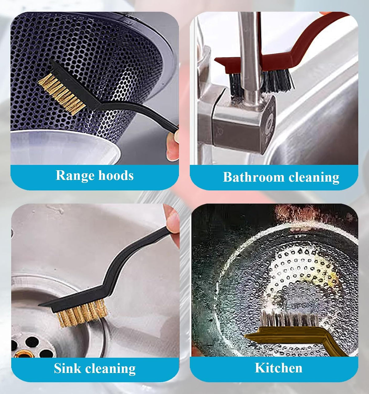 Crevice Cleaning Brush, 11PCS Multifunctional Cleaning Brush Practical Tools Gap Cleaning Hard Bristle Crevice Cleaning Brushes Cleaning Scrapers for Household Bathroom Tiles Bathroom Kitchen Cleaning