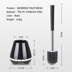 Toilet Brush and Caddy Holder with Silicone Bristles for Efficient Bathroom Cleaning
