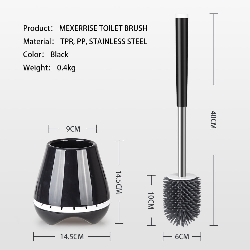 Toilet Brush and Caddy Holder with Silicone Bristles for Efficient Bathroom Cleaning