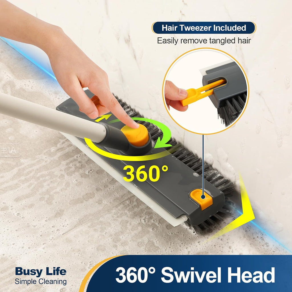 Floor Scrub Brush 3 in 1 Dual-Sided Stiff Bristle Scrubber Brush