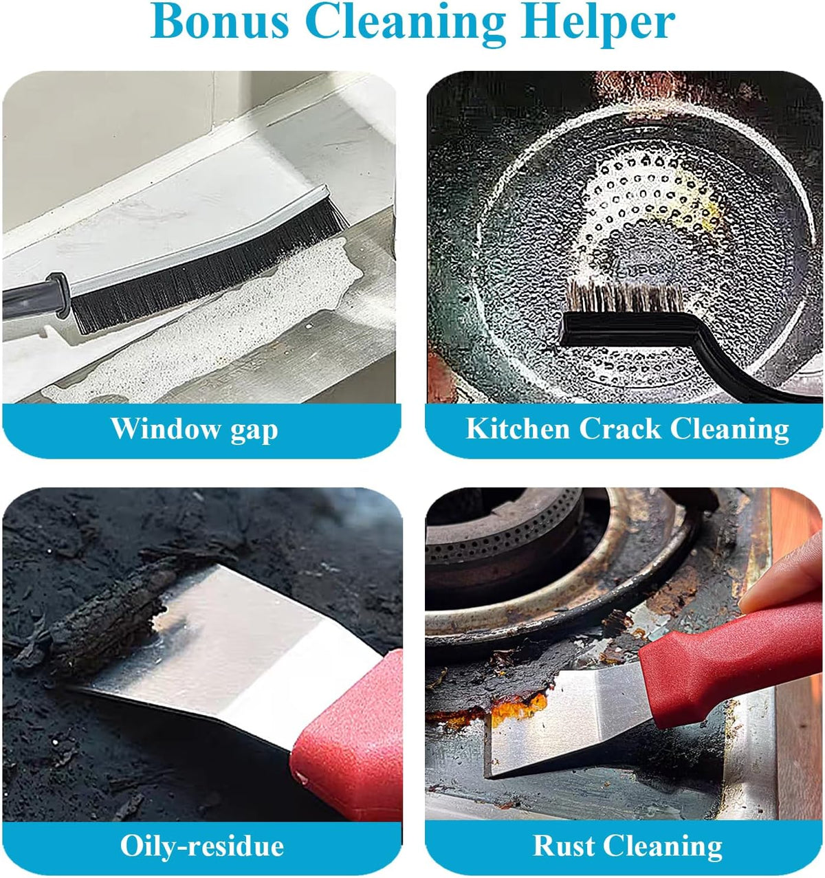 Crevice Cleaning Brush, 11PCS Multifunctional Cleaning Brush Practical Tools Gap Cleaning Hard Bristle Crevice Cleaning Brushes Cleaning Scrapers for Household Bathroom Tiles Bathroom Kitchen Cleaning