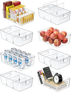 8-Pack Pantry Organizers and Storage, Clear Fridge Organizer Bins