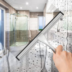 Effortless Cleaning with Our All-Purpose Stainless Steel Shower Squeegee - Includes 2 Adhesive Hooks for Convenient Storage
