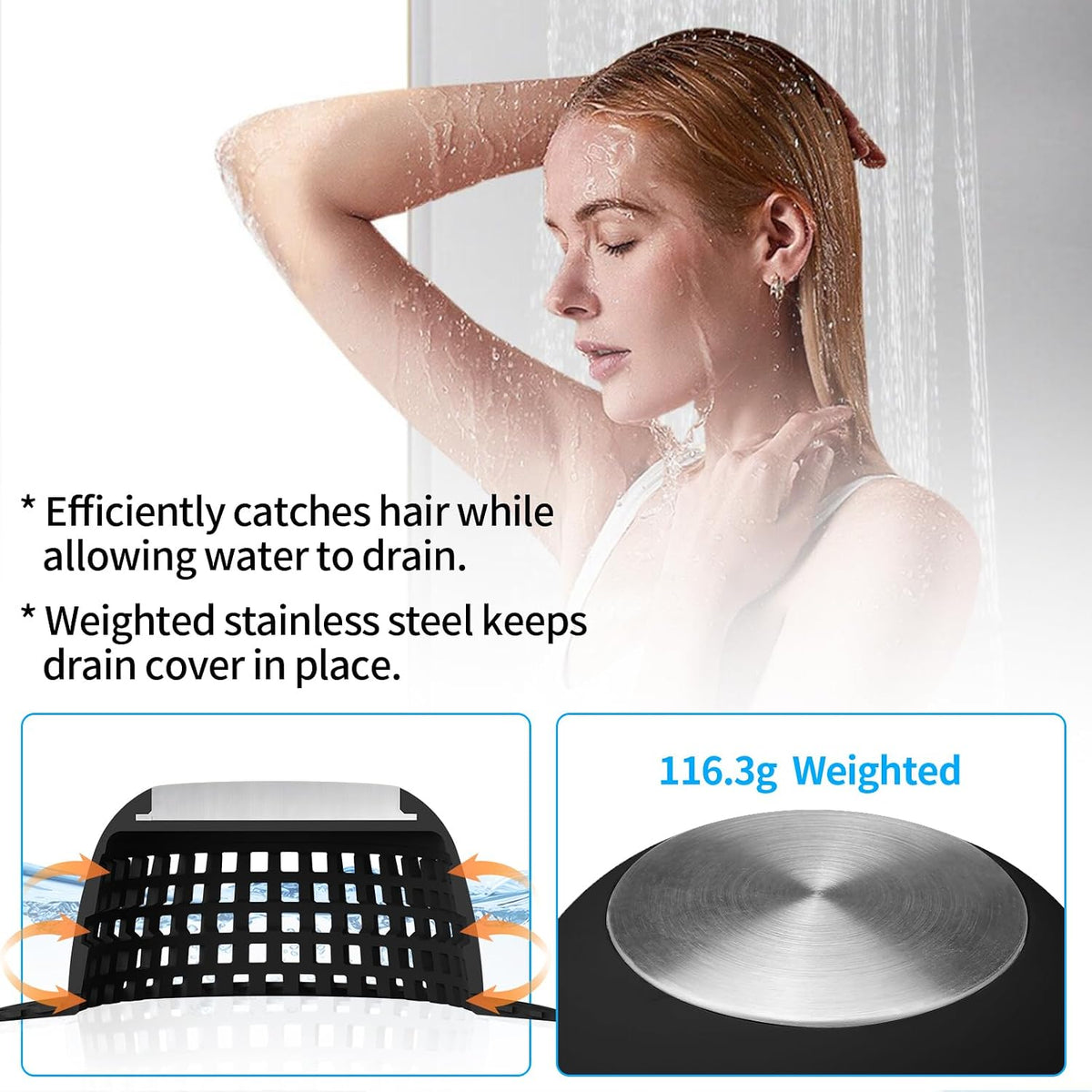 Shower Drain Hair Catcher Bathtub Drain Cover Sink Drain Protector
