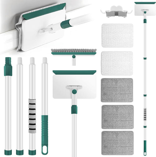 Baseboard Cleaner Tool with 60" Extendable Handle, 5 Reusable Pads