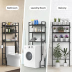 Stylish Over The Toilet Storage Organizer - Maximize Your Bathroom Space with 3 Tiers and Hooks