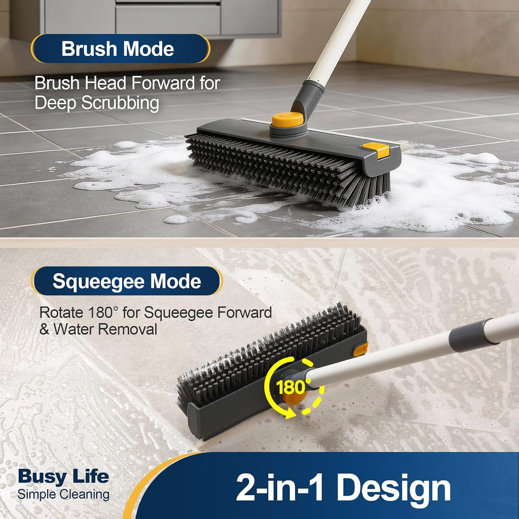 Floor Scrub Brush 3 in 1 Dual-Sided Stiff Bristle Scrubber Brush