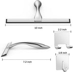 Effortless Cleaning with Our All-Purpose Stainless Steel Shower Squeegee - Includes 2 Adhesive Hooks for Convenient Storage
