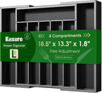 Maximize Your Space with the Elegant Expandable Bamboo Silverware Organizer - Ideal for Kitchen and Beyond!