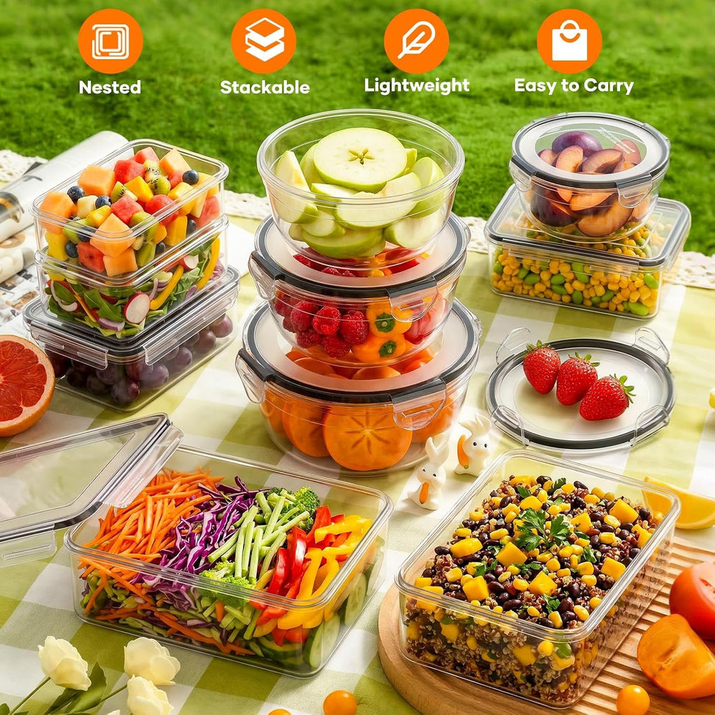 Ultimate 50 PCS BPA-Free Food Storage Containers Set – 25 Lids for Freshness and Convenience