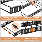 Pot and Pan Organizer Rack for Cabinet Expandable Pot Lid Organizer Holder with 10 Adjustable Dividers