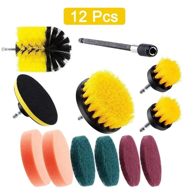 Electric Drill Brush Accessory Set for Automotive, Kitchen, and Bathroom Cleaning