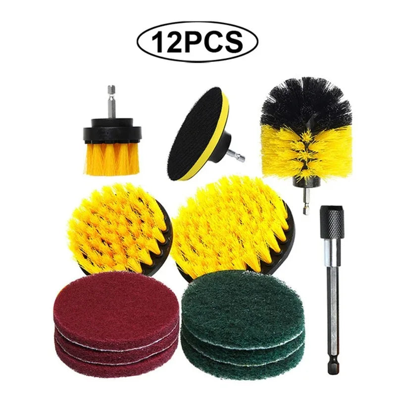 Electric Drill Brush Accessory Set for Automotive, Kitchen, and Bathroom Cleaning