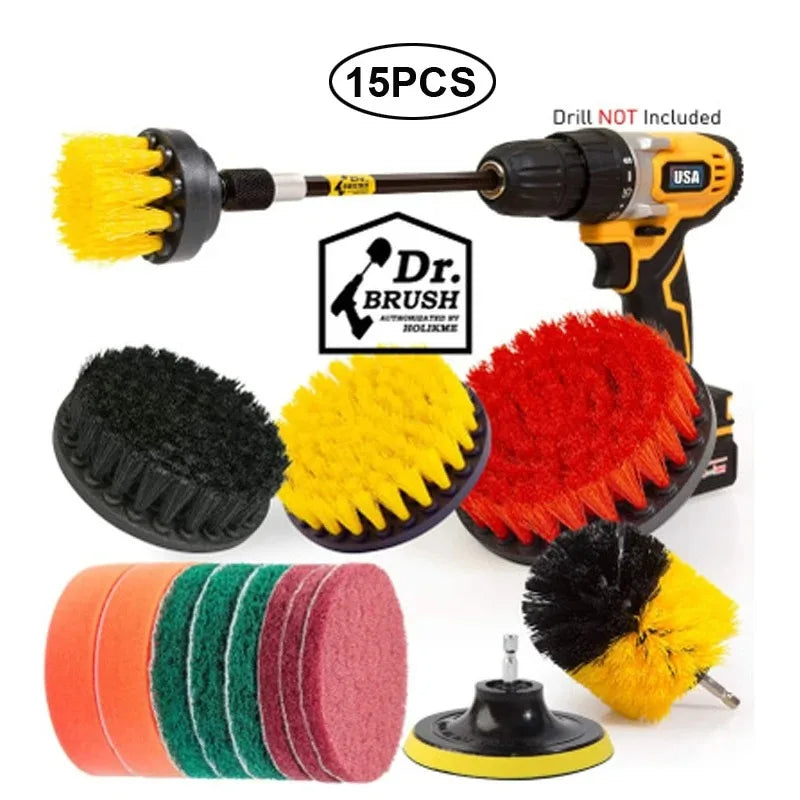 Electric Drill Brush Accessory Set for Automotive, Kitchen, and Bathroom Cleaning