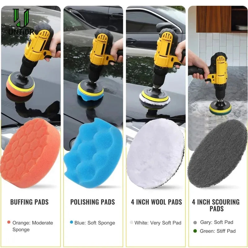 Electric Drill Brush Accessory Set for Automotive, Kitchen, and Bathroom Cleaning