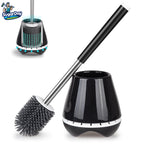 Toilet Brush and Caddy Holder with Silicone Bristles for Efficient Bathroom Cleaning