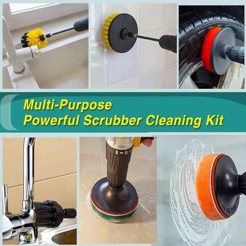 Electric Drill Brush Accessory Set for Automotive, Kitchen, and Bathroom Cleaning