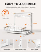2-Pack Adjustable Height Two-Tier Under-Sink Organizer and Storage Solution