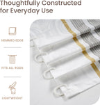 Cotton Shower Curtain, Jacquard, Beige, Water Resistant