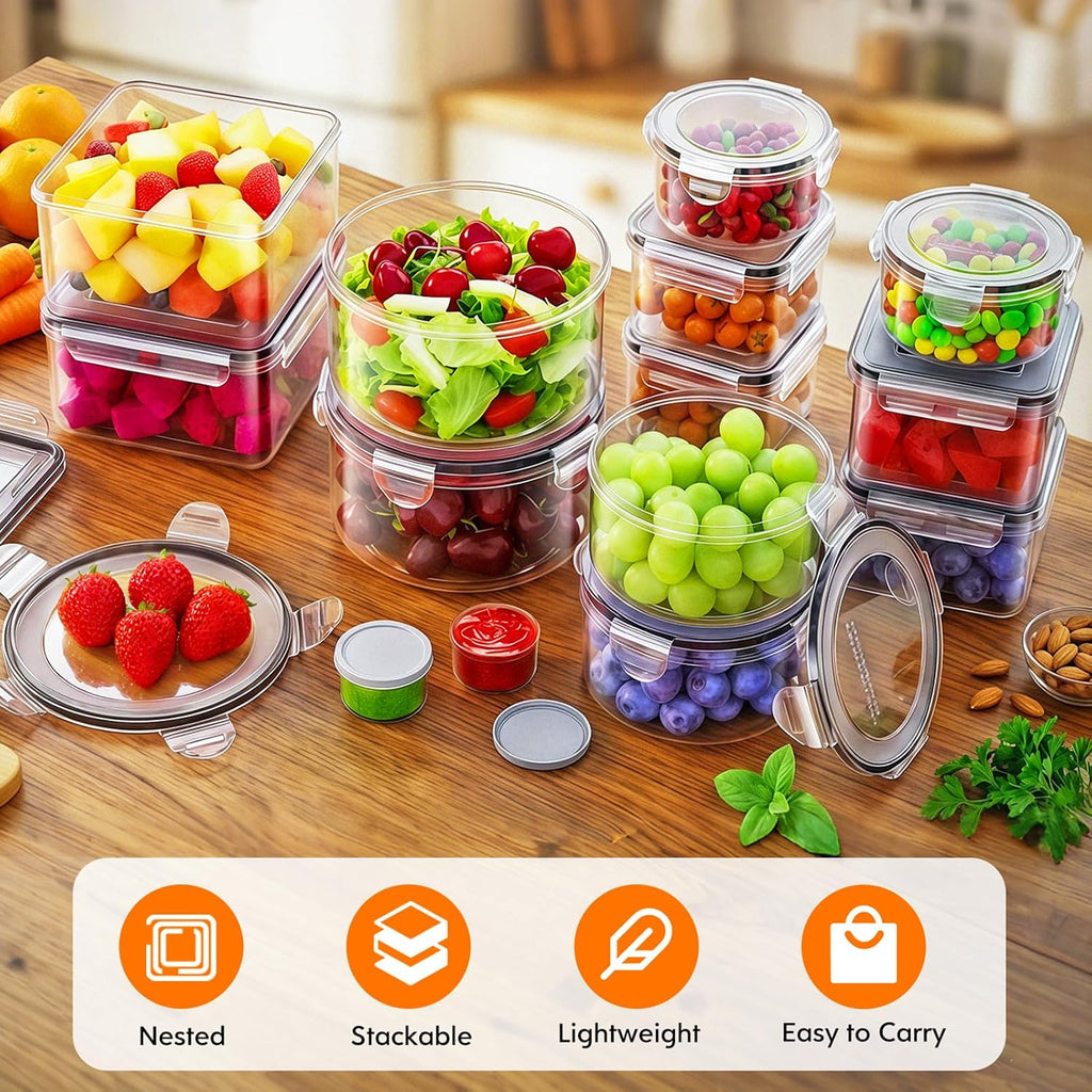 Ultimate 50 PCS BPA-Free Food Storage Containers Set – 25 Lids for Freshness and Convenience