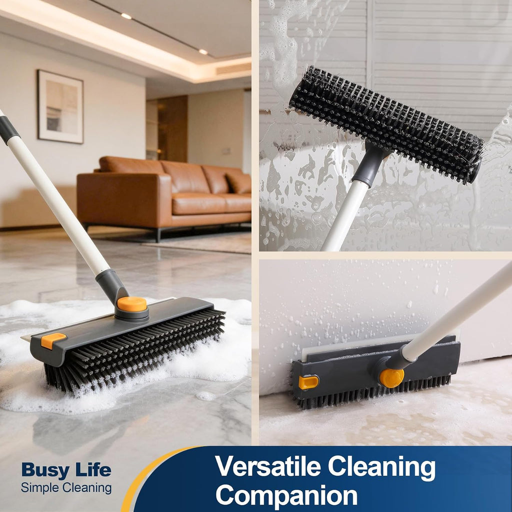 Floor Scrub Brush 3 in 1 Dual-Sided Stiff Bristle Scrubber Brush