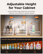 2-Pack Adjustable Height Two-Tier Under-Sink Organizer and Storage Solution