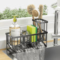 Kitchen Rust-Resistant Metal Sink Caddy Organizer with Brush Holder - Stylish Kitchen Sponge Holder for a Clutter-Free Sink Area