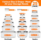 Ultimate 50 PCS BPA-Free Food Storage Containers Set – 25 Lids for Freshness and Convenience