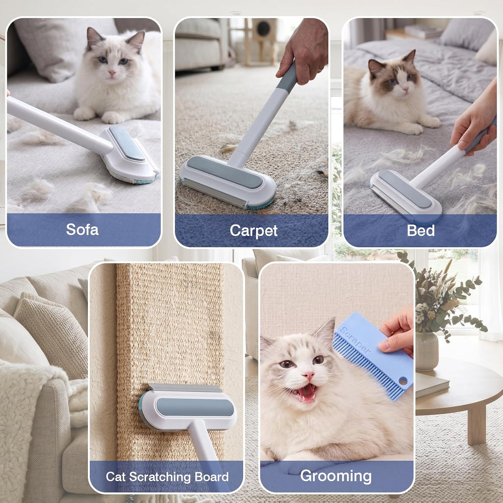Carpet Rake for Pet Hair Removal: Adjustable 54" Handle No Bending