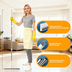 Rubber Floor Squeegee for Smooth Surface Concrete Floor, Tile Floor, Heavy Duty Garage Shower Floor Squeegee Broom for Removing Water, Commercial Scrubber Mop with Adjustable Long Handle (XL)