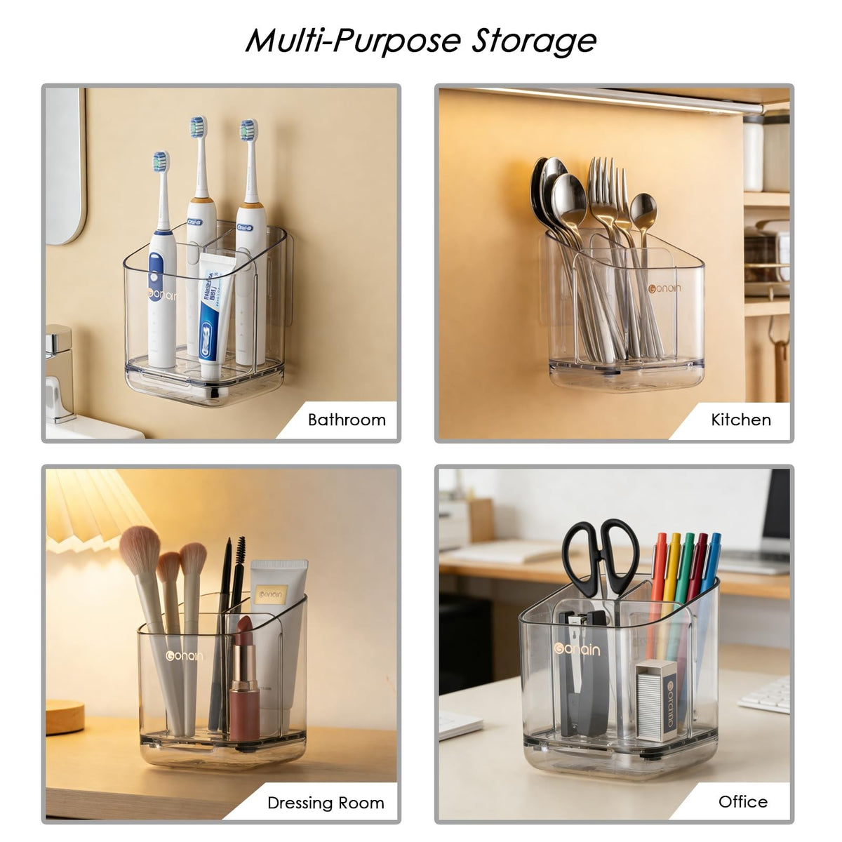 Bathroom Toothbrush Holders - Detachable Divided Design with Drawer Drainage System