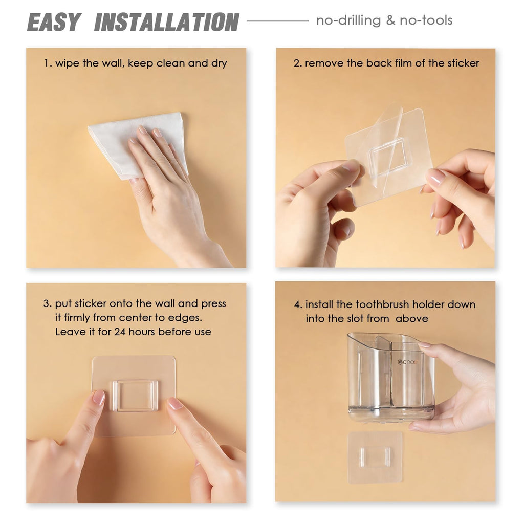 Bathroom Toothbrush Holders - Detachable Divided Design with Drawer Drainage System