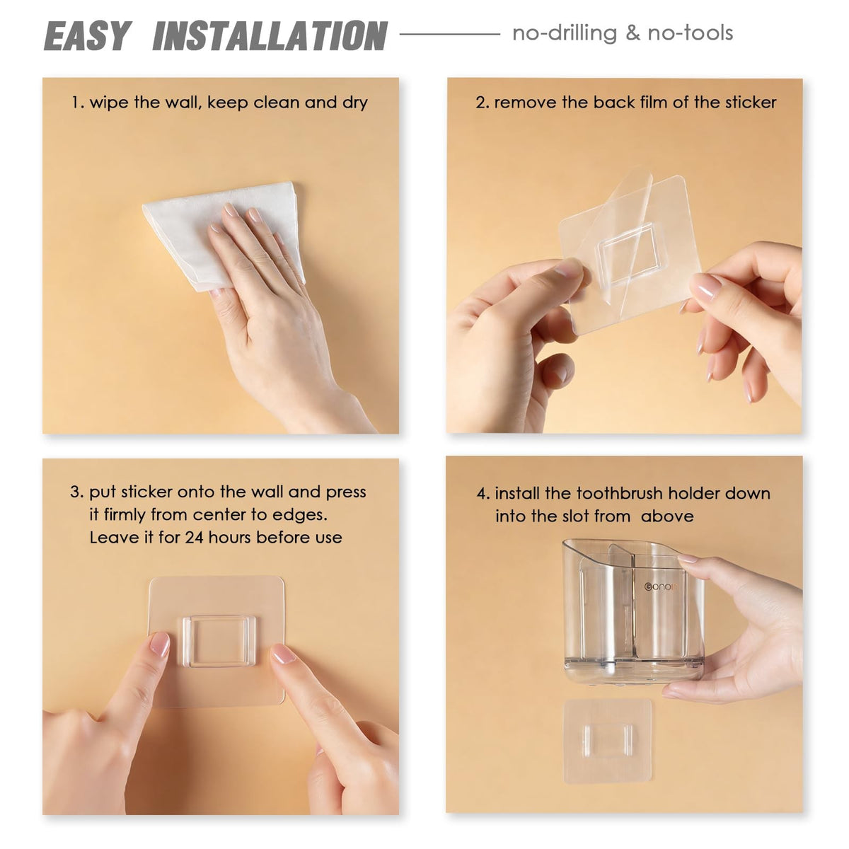 Bathroom Toothbrush Holders - Detachable Divided Design with Drawer Drainage System